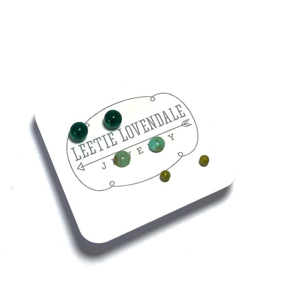 earrings - tiny lucite stud set - ombre by leetie lovendale