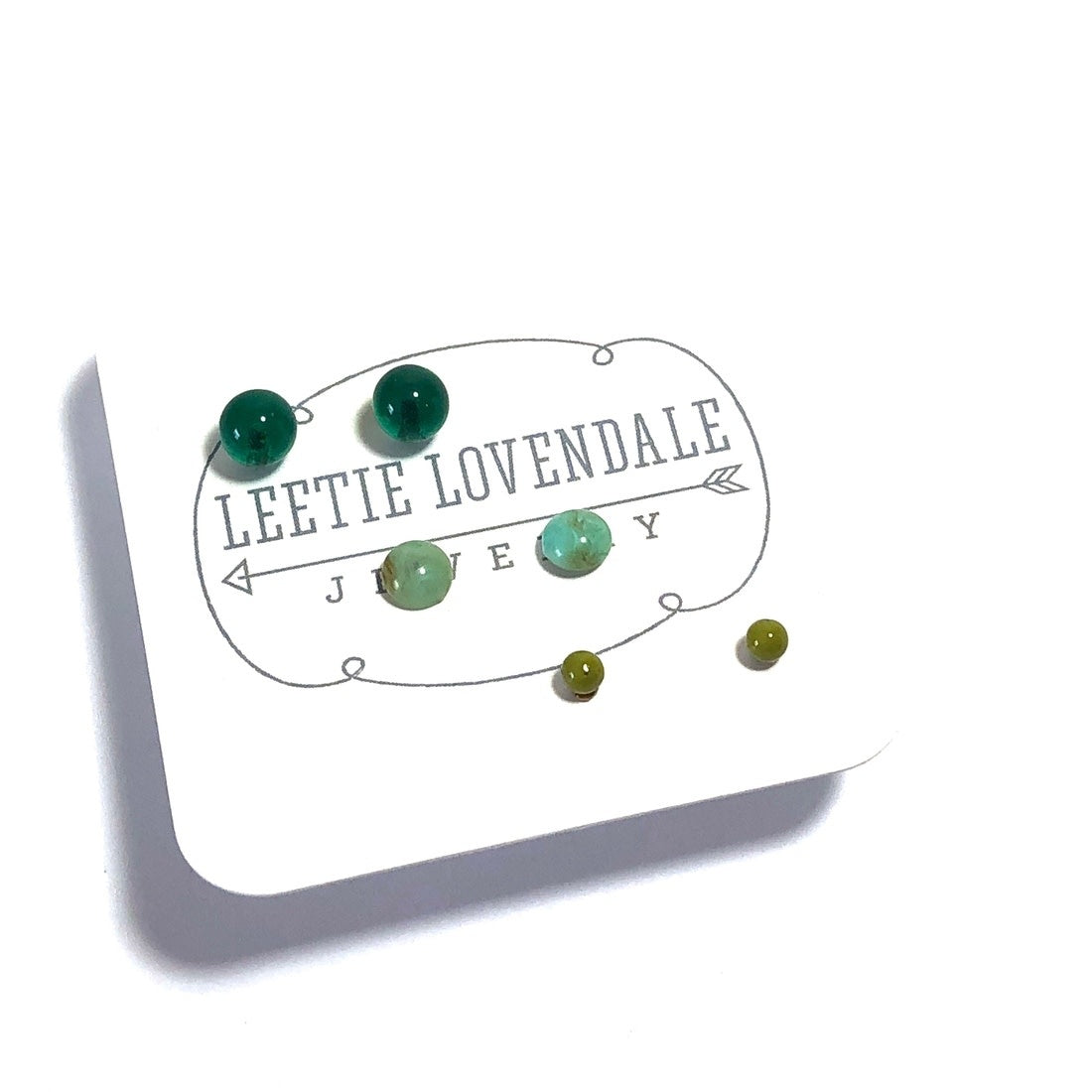 earrings - tiny lucite stud set - ombre by leetie lovendale