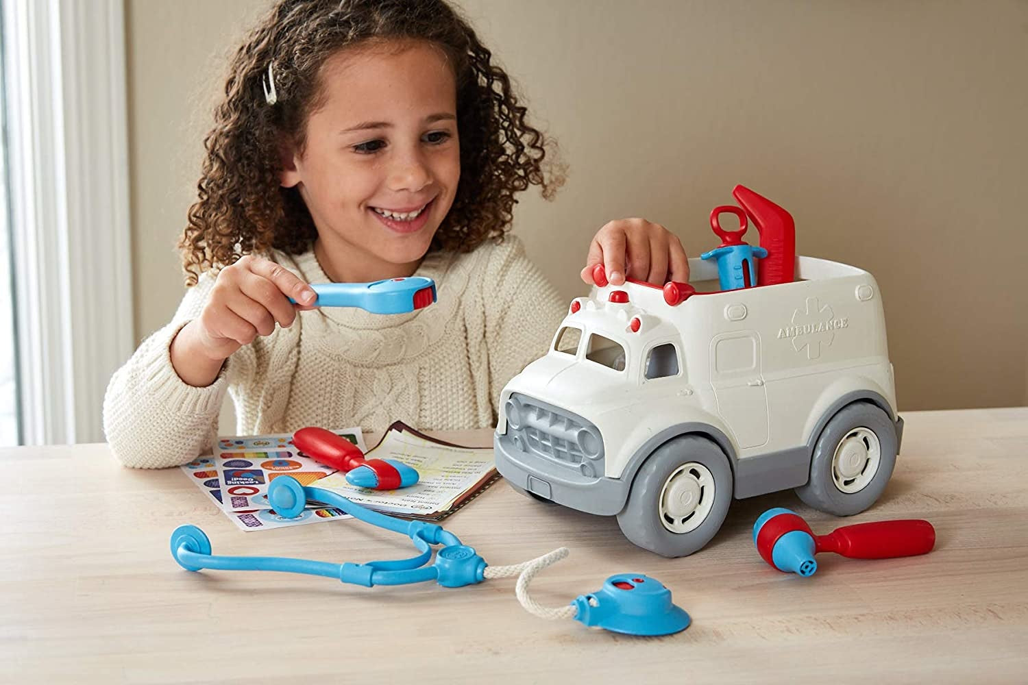 toy - ambulance & doctor's kit by green toys