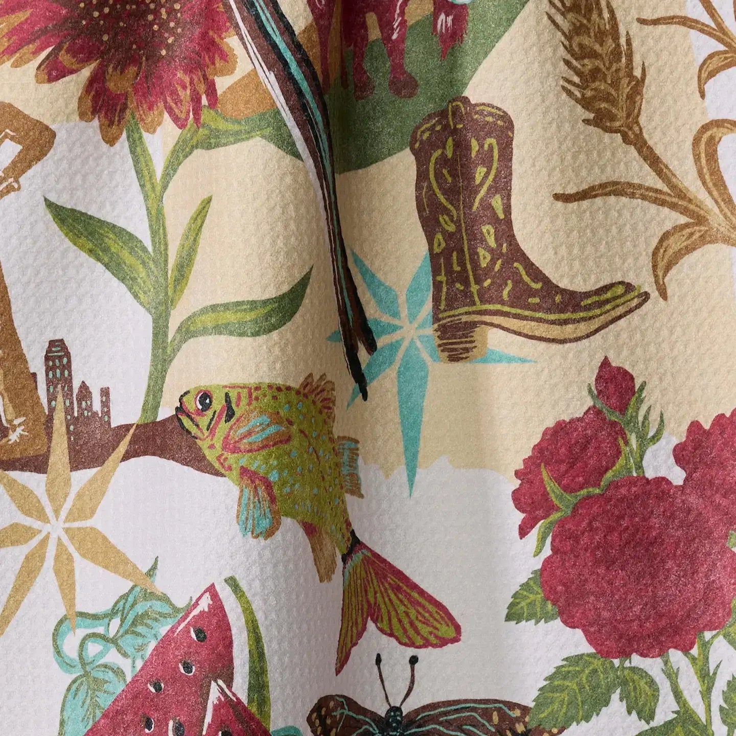 tea towel - microfiber - greetings from oklahoma by geometry house