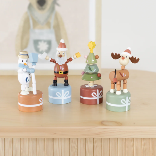 Toy | Wooden Push Puppet | Christmas | Assorted