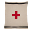 Blanket | Eco Throw | Swiss Cross + Stripes | Flax/Black/Cherry