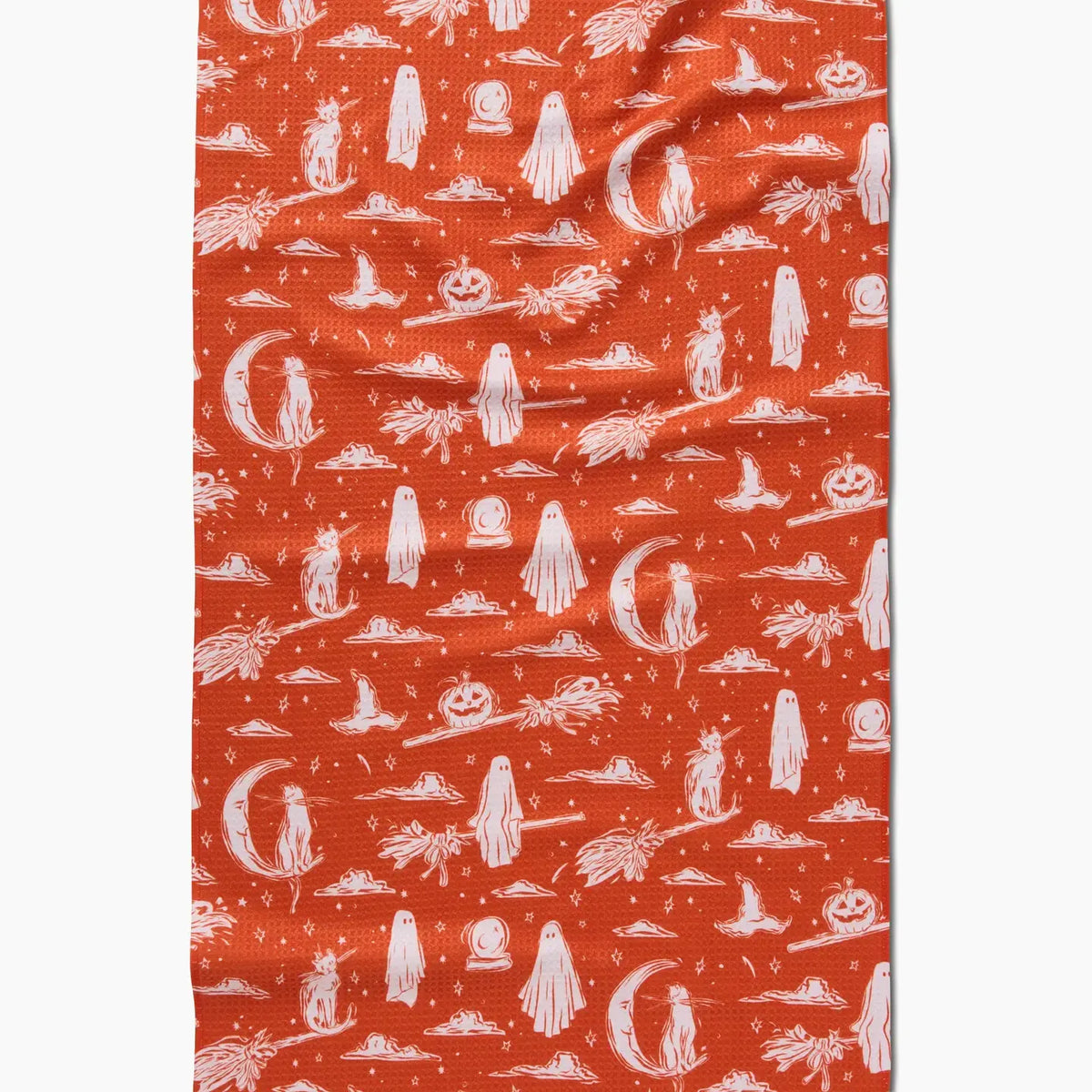 tea towel - microfiber halloween - cats & ghosts by geometry house