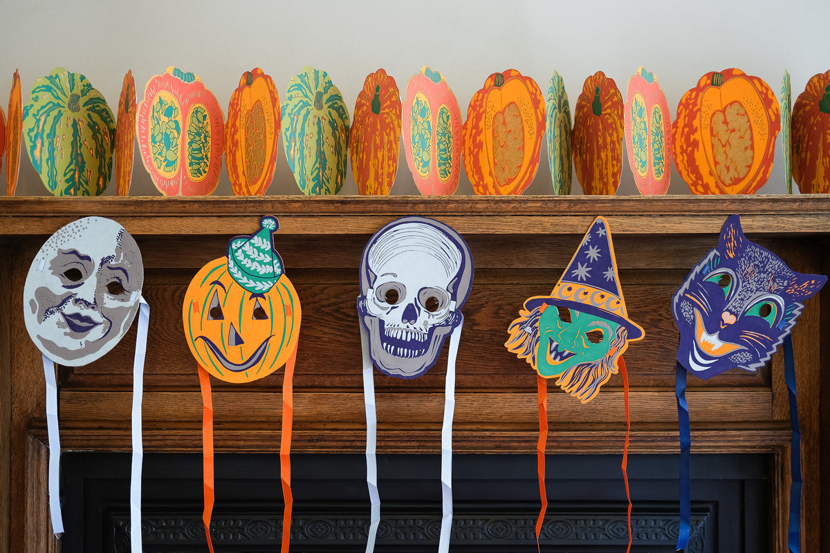 face masks - recycled cotton paper - halloween fancy dress by east end press