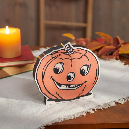decor - wooden sitter - jack o'lantern pumpkin by primitives by kathy