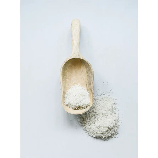 mango wood scoop - hand-carved by creative co-op