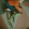 toy - crochet rattle - snake - green & black stripe by pebble