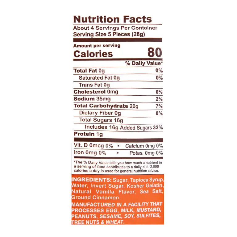 candy - marshmallows - cinnamon churro by redstone foods inc