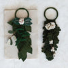 door hanger - wool felt - leaves + cream flowers (2 styles) by creative co-op
