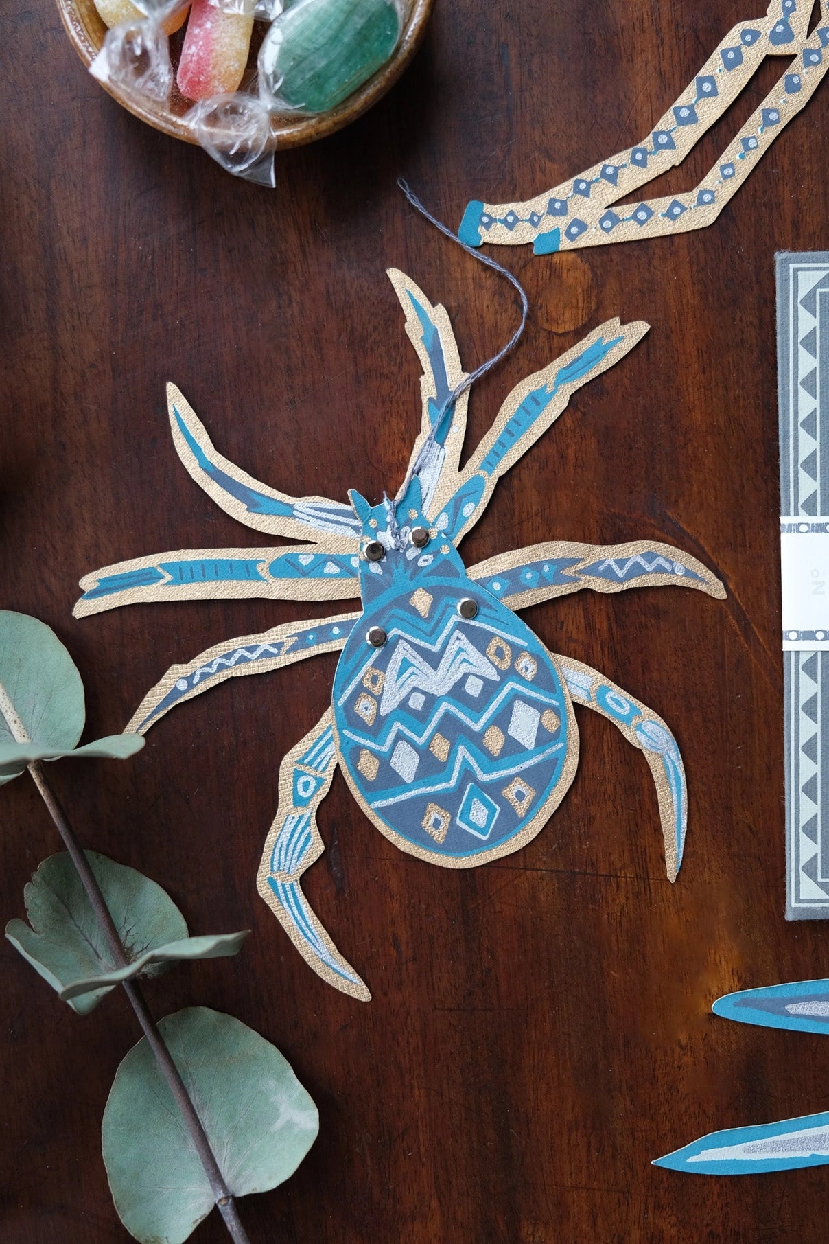 ornaments - recycled cotton paper - spiders by east end press