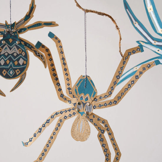 ornaments - recycled cotton paper - spiders by east end press