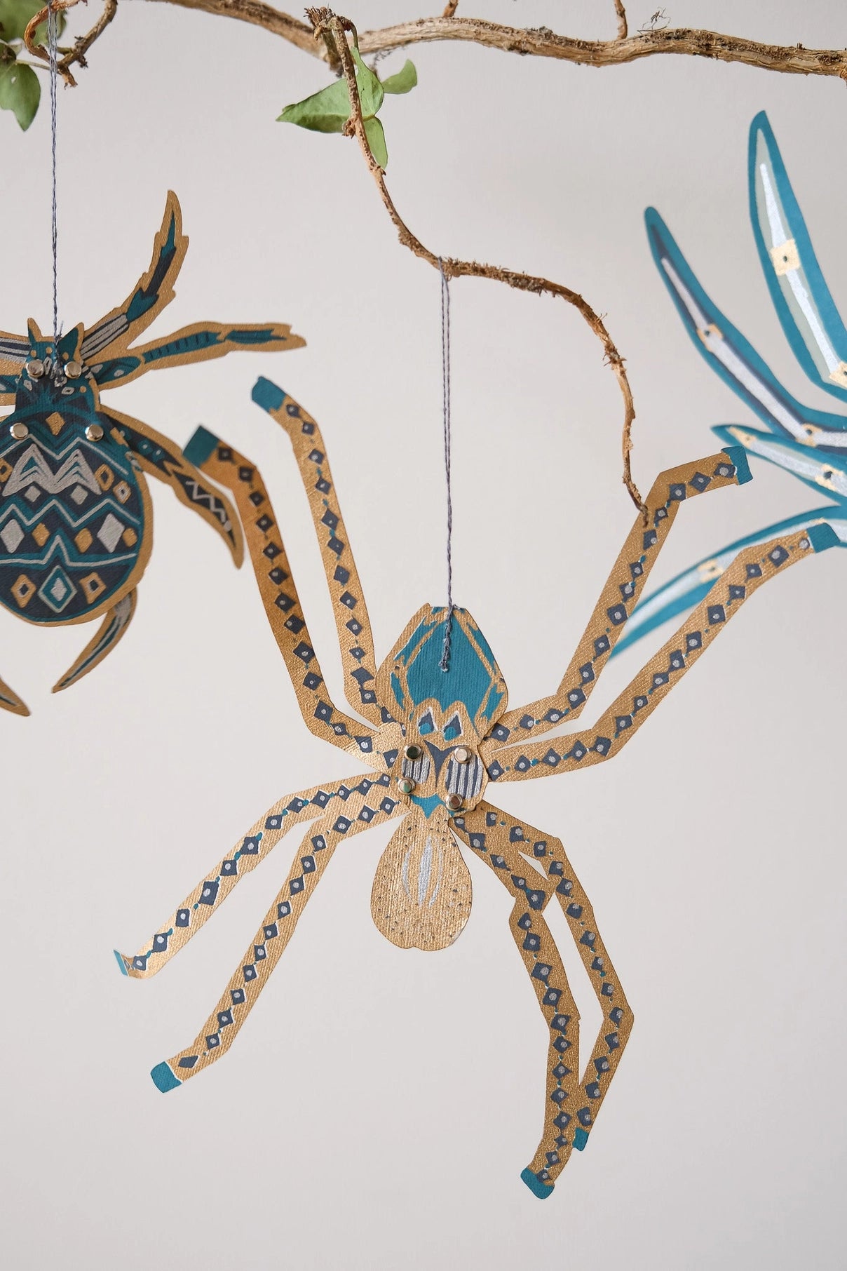 ornaments - recycled cotton paper - spiders by east end press