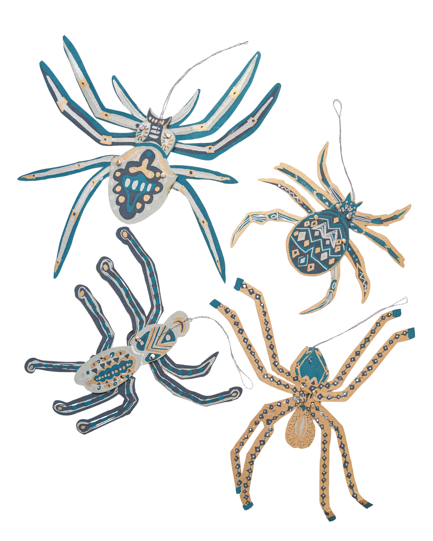 ornaments - recycled cotton paper - spiders by east end press