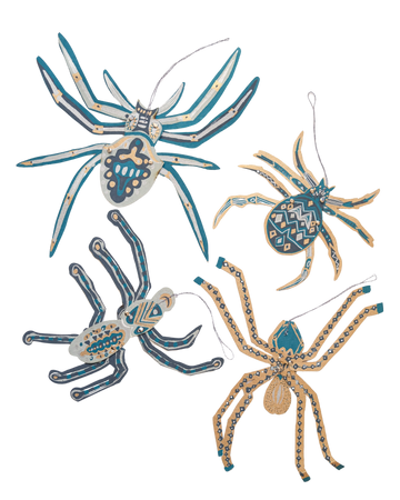 ornaments - recycled cotton paper - spiders by east end press