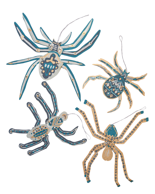 ornaments - recycled cotton paper - spiders by east end press