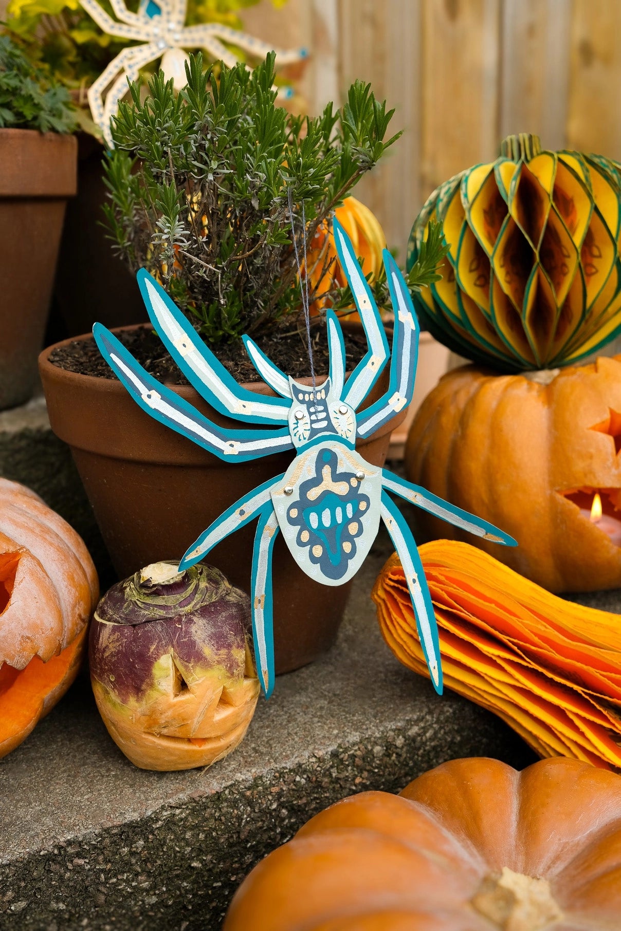 ornaments - recycled cotton paper - spiders by east end press