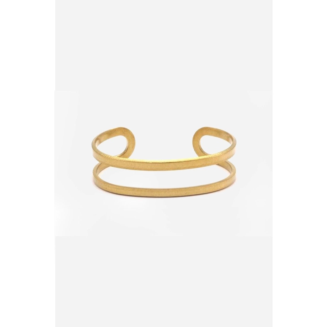 bracelet cuff - raw brass adjustable - "hannah" by peter and june