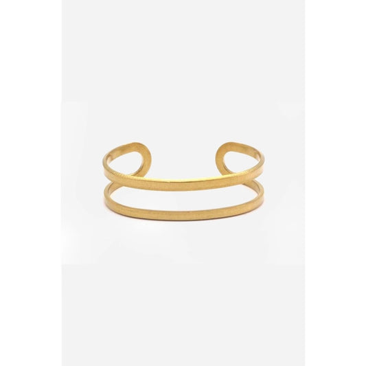 bracelet cuff - raw brass adjustable - "hannah" by peter and june