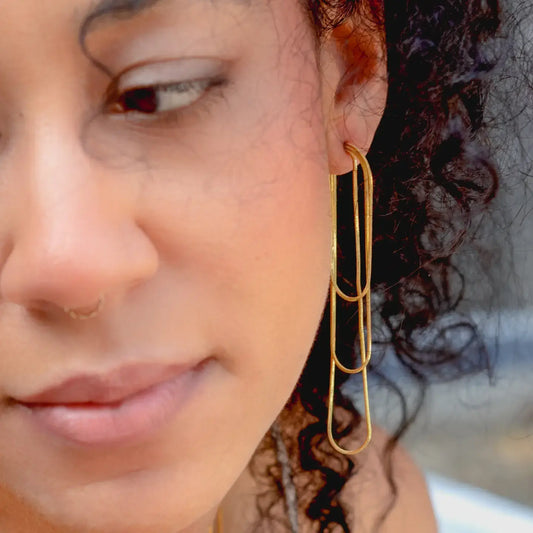 earrings - hannah dangle loops - 18kgp by peter and june