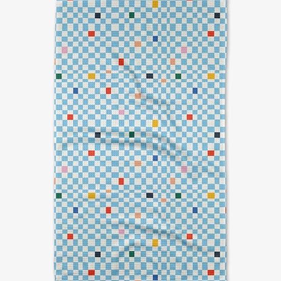 microfiber tea towel - happy check by geometry house