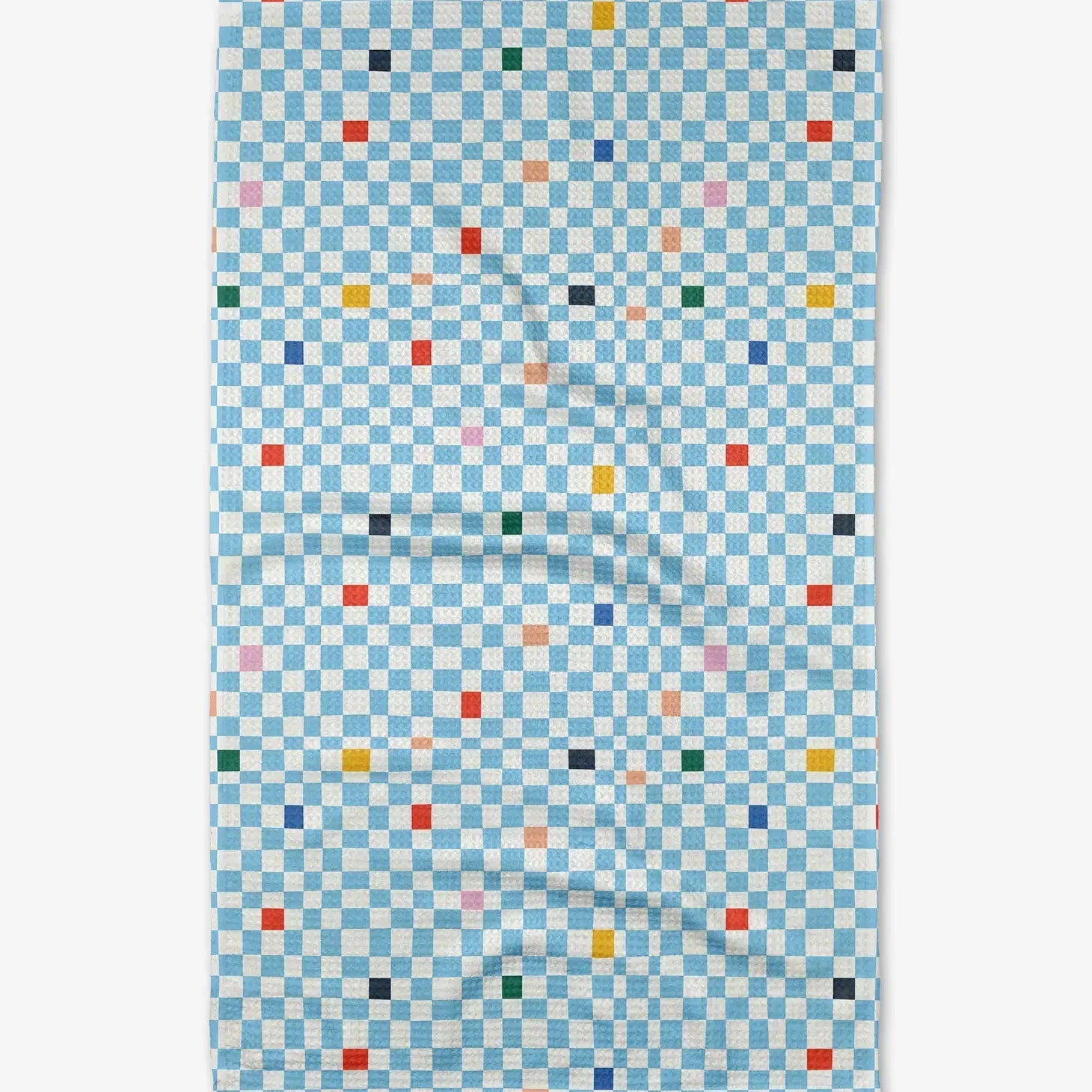 microfiber tea towel - happy check by geometry house