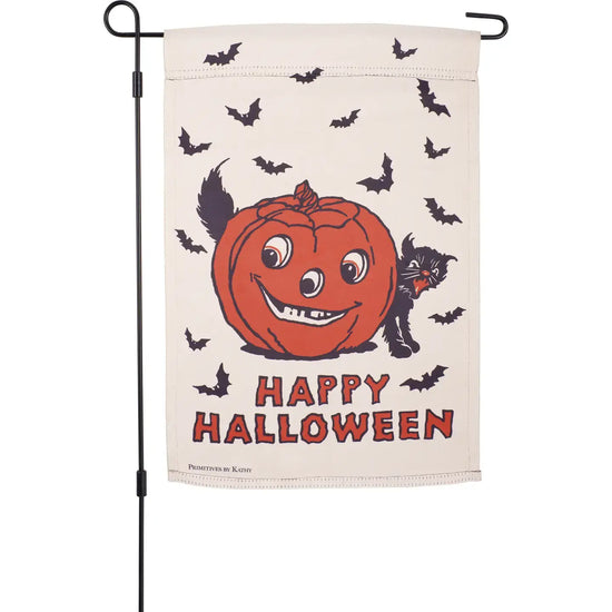 garden flag - happy halloween by primitives by kathy