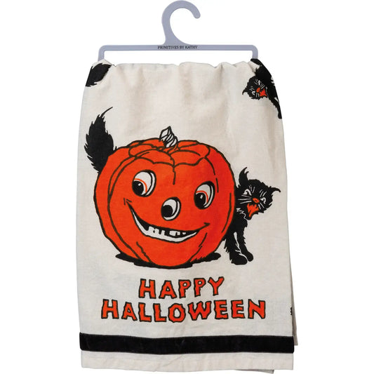 tea towel - happy halloween - vintage by primitives by kathy