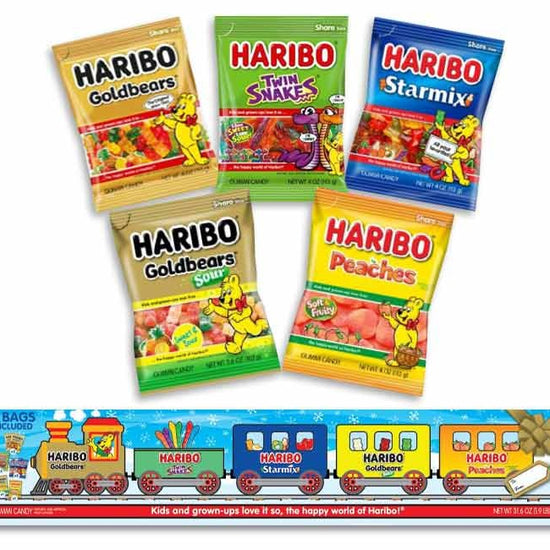 candy - haribo holiday train gift box - 8 bags by redstone foods inc