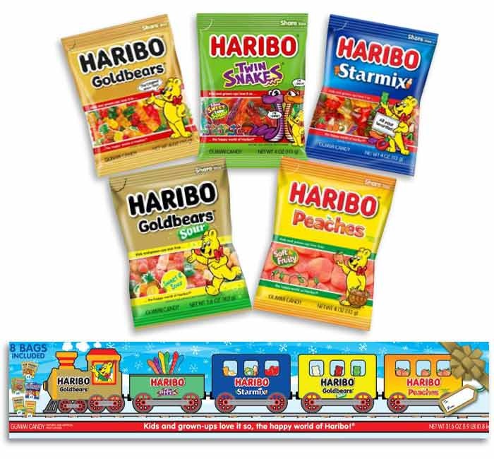 candy - haribo holiday train gift box - 8 bags by redstone foods inc