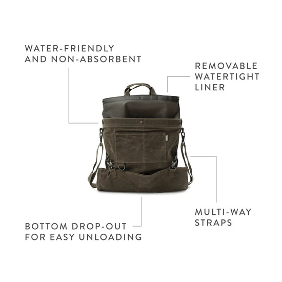 bag - harvesting & gathering - waxed canvas - slate gray by barebones