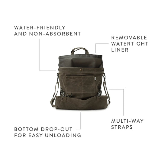 bag - harvesting & gathering - waxed canvas - slate gray by barebones