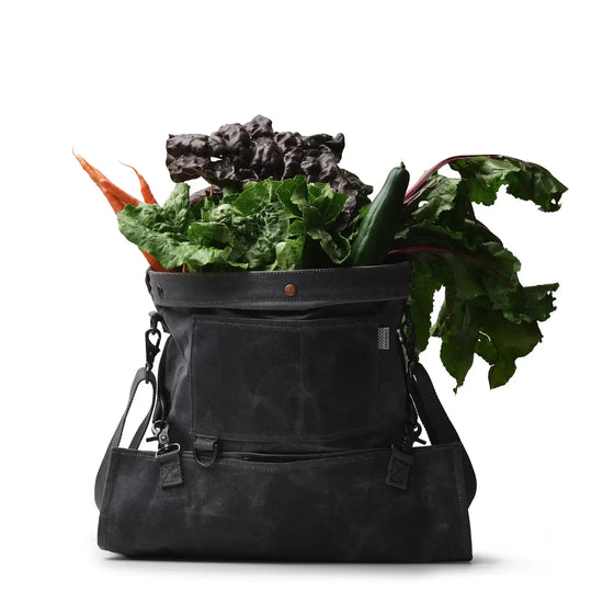 bag - harvesting & gathering - waxed canvas - slate gray by barebones