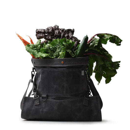 bag - harvesting & gathering - waxed canvas - slate gray by barebones