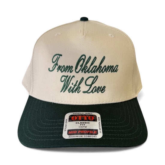 hat - from oklahoma with love - green/tan by madley