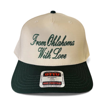 hat - from oklahoma with love - green/tan by madley