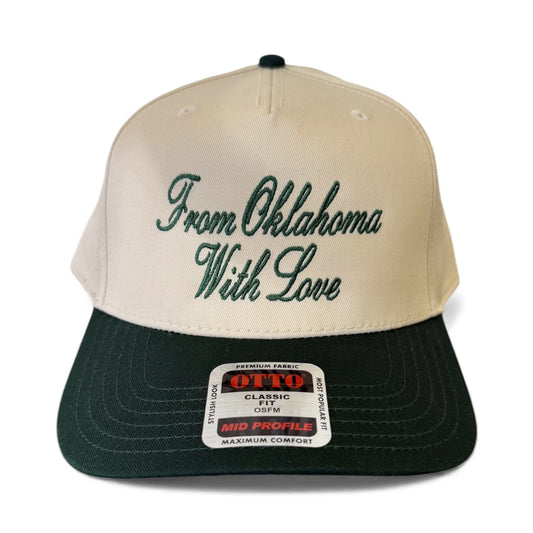hat - from oklahoma with love - green/tan by madley