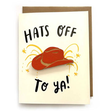 card + wood magnet - hats off to ya! by snowmade