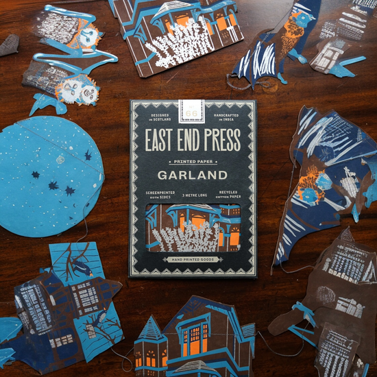 garland - recycled cotton paper - haunted house by east end press