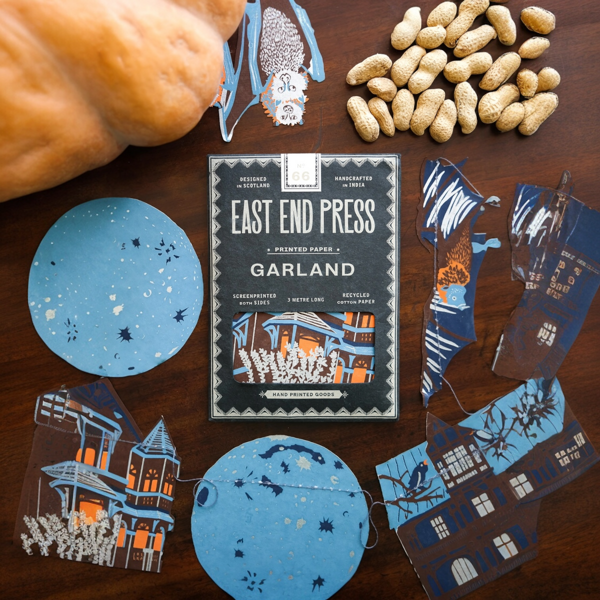 garland - recycled cotton paper - haunted house by east end press