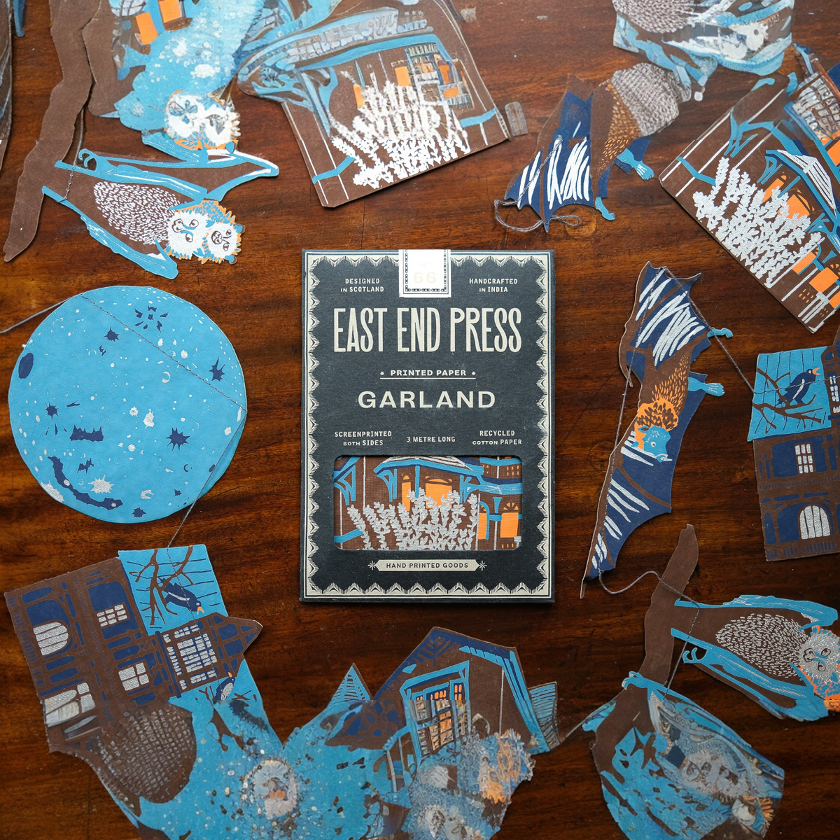 garland - recycled cotton paper - haunted house by east end press