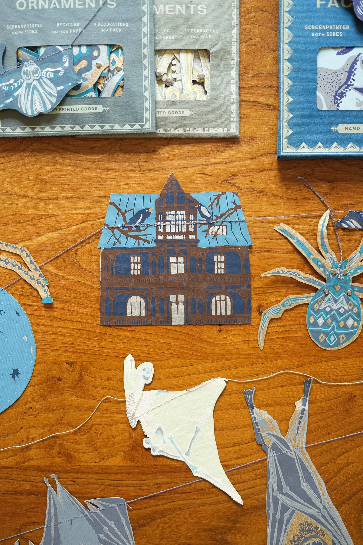 garland - recycled cotton paper - haunted house by east end press