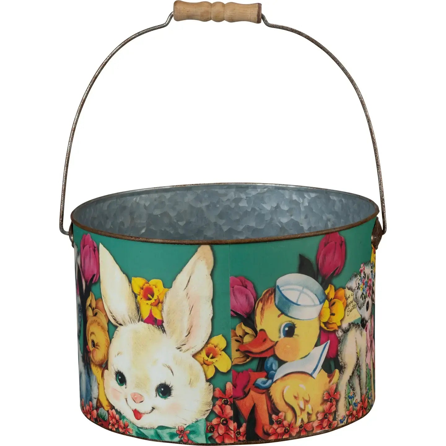 decor - bucket - happy easter by primitives by kathy