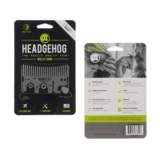 x-wallet comb + multi-tool - headgehog by zootility tools