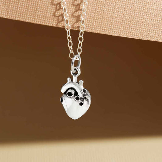 necklace - round anatomical heart - bronze gold fill by nina designs