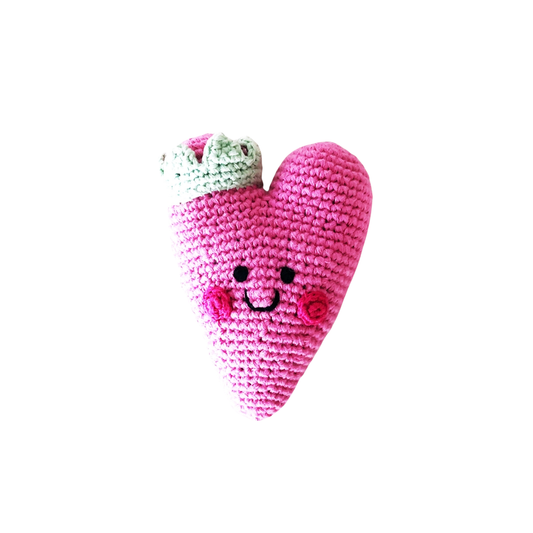 crochet rattle - heart by pebble
