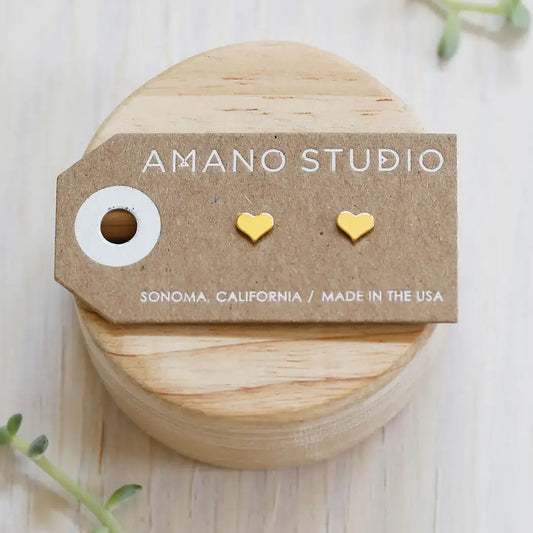 earrings - heart stud - 24kgp by amano studio