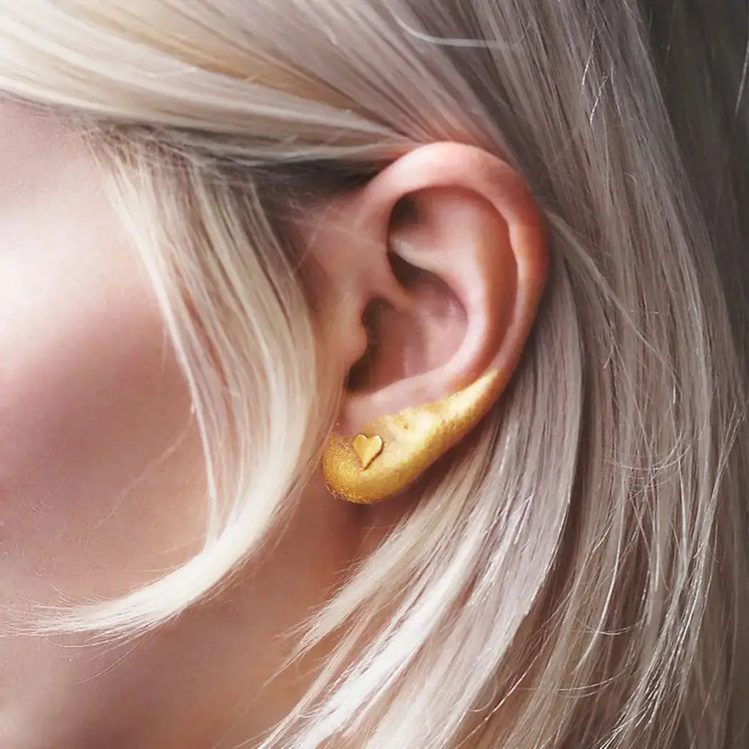 earrings - heart stud - 24kgp by amano studio