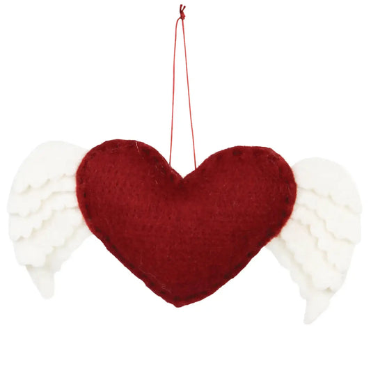 ornament - felt heart + wings by homart