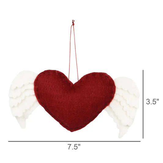 ornament - felt heart + wings by homart