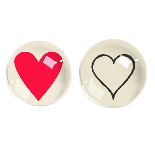 paperweight - crystal dome - heart by ben's garden